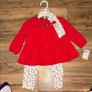 Little Me Red and White Kids Matching Set